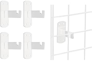 7RiversART Gridwall Mount Brackets for Grid or Slatgrid Panels Box of 4 Pcs White