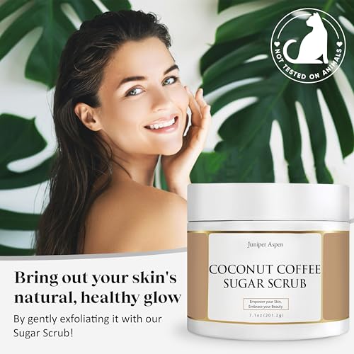 Coconut Coffee Sugar Body Scrub, Exfoliating Sugar Scrub that Foams to Moisturize and Exfoliate the Body, Hands, and Feet, Exfoliating Body Scrub for the Bath or Shower with Oatmeal Extract for Skin