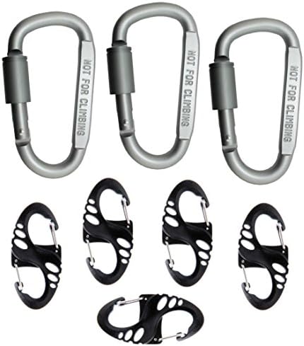 Finware Carabiner Bundle D Ring Locking Carabiners plus S Carabiners