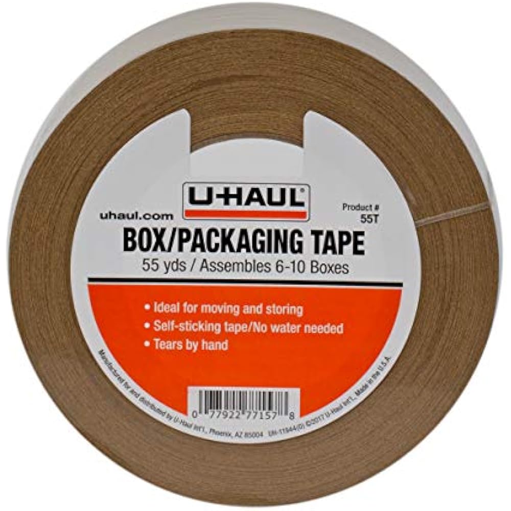 UHaul Moving Box Paper Tape (Ideal For Moving, Packing, Storage Boxes
