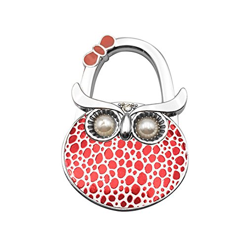 Handbag Hanger,FOME Set of 4 Foldable Purse Hook Purse Table Hook Holder Owl Shape Bag Hanger Hook 4.72x1.77in Mixed Color - Thumbnail 3
