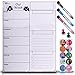 Dry Erase Weekly Magnetic Calendar Set for Refrigerator Whiteboard Planner with Stain Resistant Technology Attach to Fridge Or Hang on Wall 17X13 inch Organizer Checklist & Message Board