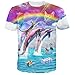 Uideazone Mens Funny Dolphin Cat Fly on Sea T-shirt Cool Tee,M16,Asia XXL= US XL