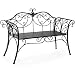 Best Choice Products 52-inch 2-Person Decorative Metal Iron Patio Garden Bench Outdoor Furniture for Front Porch, Backyard, Balcony, Deck w/Elegant Scroll Details, Rolled Armrests, Black