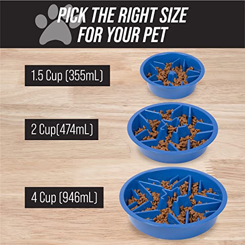 Leashboss Slow Feeder Dog Bowls Cup Maze Puzzle Food Bowl with Feeder