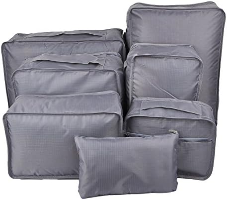 Vercord 7 Set Travel Packing Organizers Cubes Luggage Suitcase Organizer Bags Clothes Underwear Cube Shoe Pouch Pack Grey 2 Vercord 7 Set Travel Packing Organizers Cubes Luggage Suitcase Organizer Bags Clothes Underwear Cube Shoe Pouch Pack Grey