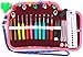 Crochet Hooks Soft Handle Kit Pink Piping Wrapped Around a Gorgeous Plum Velveteen Lined Lace Accented Easy-Open Snap Tri-Fold Clutch - Crochet Set Complete with (Scissors, Stitch Markers, Gauge Measure, Yarn Needles, 4.5