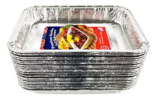Pactogo 7.5" x 5" Small Aluminum Foil BBQ Grease Drip Catching Pan - Compatible with Weber Grills (Pack of 20)