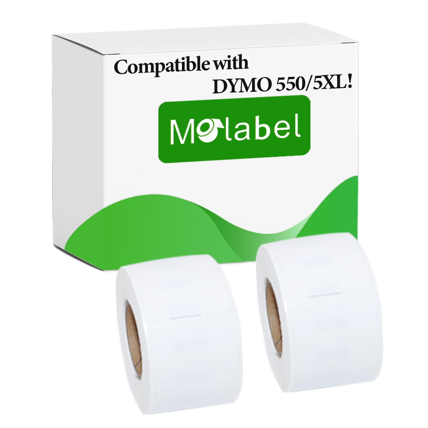 Molabel Standard Address Labels- 2 Rolls for Dymo S0722370 99010-chip - 28mm x 89mm Compatible with Dymo LabelWriter 550 Printers - 130 Labels per Roll.