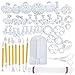 47 pcs Fondant Cutters Tools Sedhoom Catalina Fondant Molds Cake Decorating Supplies Tool Set with Rolling Pin Smoother Embosser Moulds