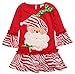 Kids Baby Girls Christmas Santa Claus Striped T-shirt Tops Flares Pants Outfits size 100/2-3Years (Santa Claus)