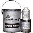 QuestMark 2105 Standard Epoxy Concrete Floor Patch and Resurfacer - 5 Gallon Unit, Light Gray - Fill and Repair Cracks, Holes, Pits and Spalling