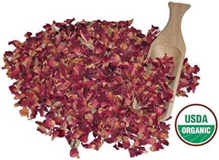 Alive Herbals Premium Food/Culinary Grade A, Organic Dried Red Rose Buds And Petals 16 oz. Bag