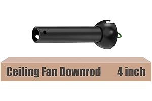 DPXMYG 4 inch Black Ceiling Fan Downrod with Ball Head, Downrod for Ceiling Fan, 1 inch Outside Diameter, Boom Suitable for a Wide Range of Fans (with Ball Head, Not Threaded)