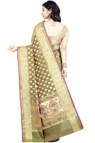 Chandrakala Women's Cotton Silk Banarasi Saree with Unstitched Blousepiece - Image 16