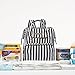 SoHo Collections, Wide opening diaper bag backpack 6 pcs set (black & white stripe)