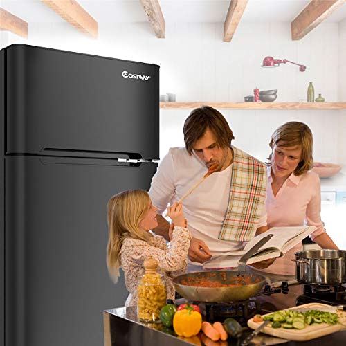 2 Costway+Compact+Refrigerator+Freezer+Cooler