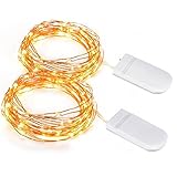 Battery Operated Christmas String Light, Kohree 2 Pack 30 LEDs Copper Wire Lights 9.8 Ft Rope Lights