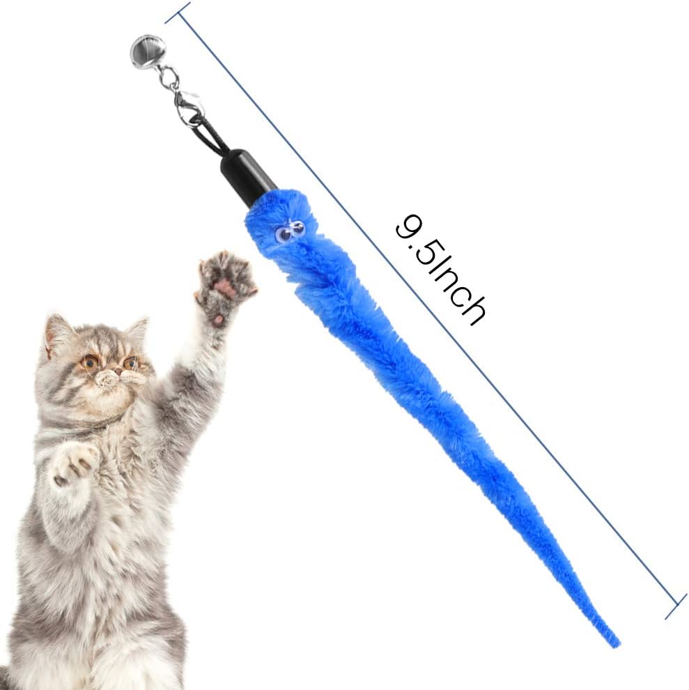 M JJYPET Cat Wand Toy Replacement Refill, 10 Packs Cat Worm Toy, Assorted Teaser Refills with Bell for Cat, Kitten : Pet Supplies