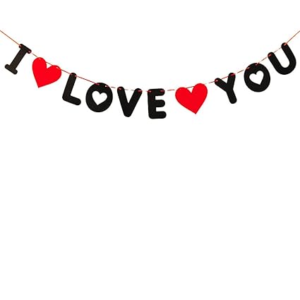 Oulii I Love You Banner Letter Garland Flag For Valentine S Day