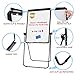 Portable White Board Easel, 40 x 28 inches Dry Erase Board with Stand, Height Adjustable Magnetic Double Sided, Flip Chart Easel for Classroo, Presentation, Painting, Black