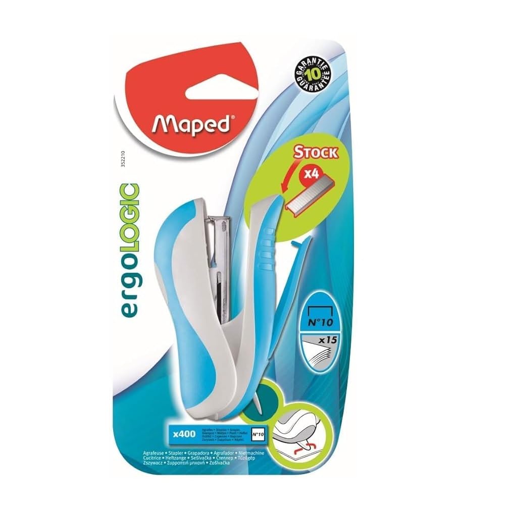 Maped Ergologic Pocket Stapler including 400 staples (Assorted Colours)