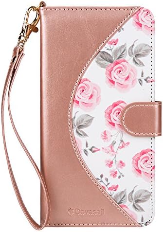 Dovesail iPhone 7 Plus case,iPhone 8 Plus Wallet Case, Folio Folding Wallet Case Flip Cover Protective Case for 5.5-inch Apple iPhone 8 Plus / 7 Plus, with Card Slots Kickstand PU Leather -Rose Gold