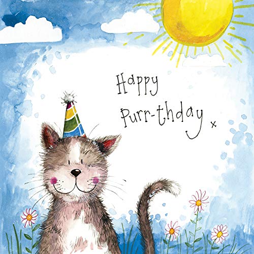 ALEX CLARK Happy Purr-thday Car Foil Card