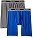 Champion Men's Tech Performance Long Boxer Brief, Velvet Evening/Dynamic Grey Heather, X-Large