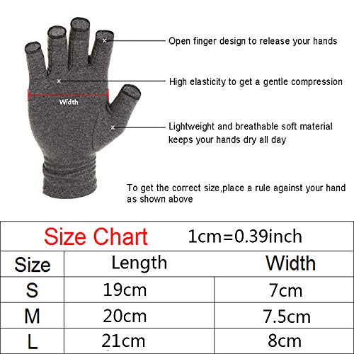 Arthritis Gloves Compression Joint Finger Pain Relief Hand Wrist Support Brace (M)