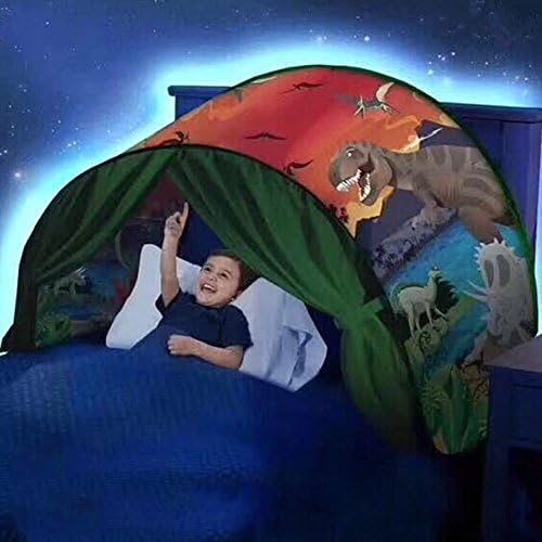 SSWL Kids Pop Up Bed Tent Playhouse Dream Magical World Princess Castle Play Tents,Playhouse Kids For Festival Fairy Newest Design Twin Size(Dinosaur Paradise)