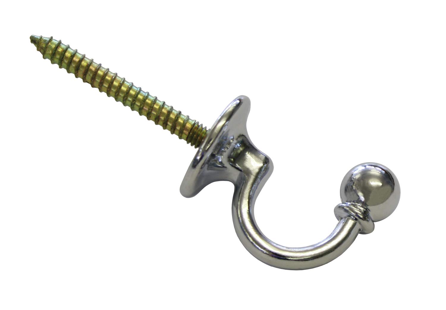 Gardinia Pack of 2 Baroque Decorative Hooks for Curtains and Draperies, Screw-On Hooks, 3 cm, Metal, Chrome