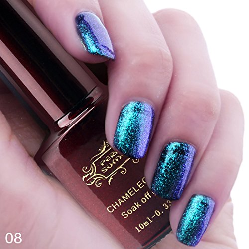 Perfect Summer 3D Holographic Chameleon Colors Changes 10ml Gel Nail Polish UV/LED Soak Off Nail Lacquers Creative French Manicure Art #08 Perfect Summer 3D Holographic Chameleon Colors Changes 10ml Gel Nail Polish UV/LED Soak Off Nail Lacquers Creative French Manicure Art #08