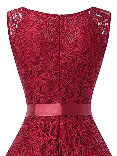 Wedding Dresses with Lace, Reception Dress for Women Beautiful Prom Dresses 2017 (Burgundy XL)