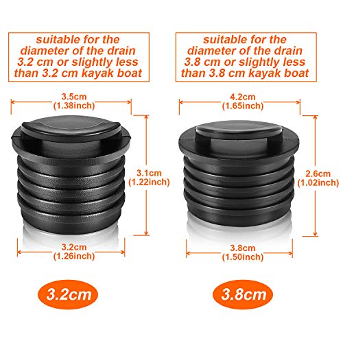 Outus 16 Pieces Boat Scupper Plugs Bung Plugs Kayak Drain Plug Kayak