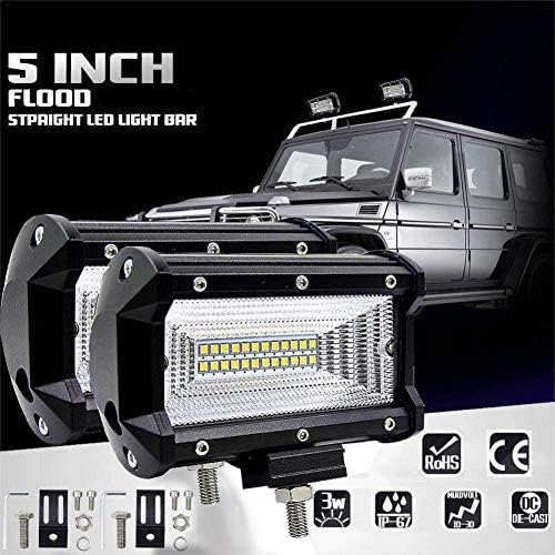 keng 5 Inch 72W Flood LED Work Light Bar Boat Truck Offroad SUV Driving Waterproof Driving Lamp Headlight Spotlights For Boat Trucks SUV Lighting