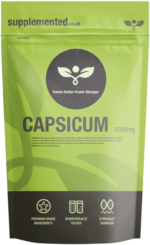 Capsicum Chilli Extract1000mg 360 Capsules UK Made. Pharmaceutical Grade Cayenne Pepper. Thermogenic