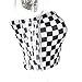 malianna Women Black and White Plaid Sexy Strapless Tube Top