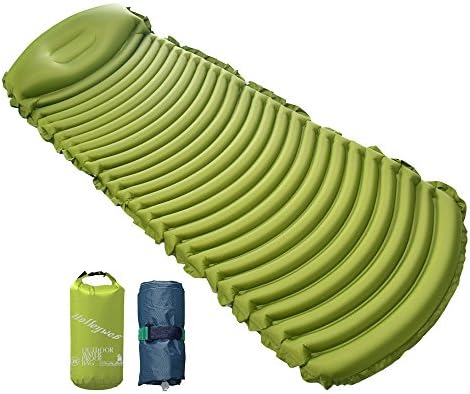 Hollyweb Ultralight Insulated Rugged Lightweight Static Sleeping Pad Air Mattress for Camping or Hiking (Green)