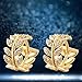 joyliveCY Women's Gold Plated Earrings Stud Dangle Willow Leaves Rhinestone Earrings