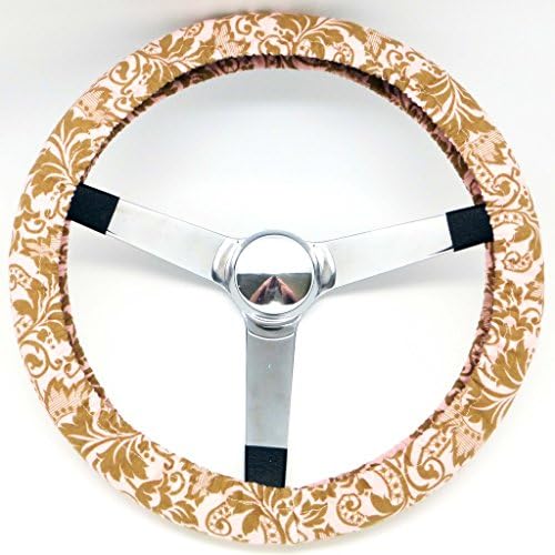 Mana Trading Handmade Steering Wheel Cover Pink and Gold Victorian
