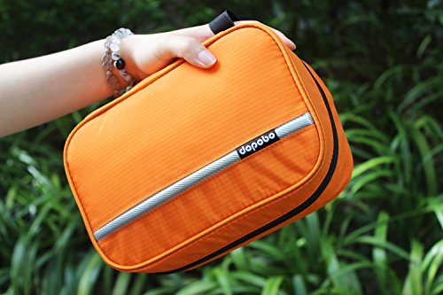 Travelling Toiletry Bag, Dopobo Portable Hanging Water-Resistant Wash Bag for Travelling, Business Trip, Camping(orange)