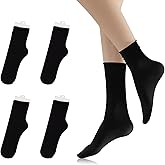 Feelorna 5 Pairs Women’s Thin Crew Socks, Soft Casual Ankle Socks for Office, Breathable Athletic Sock for Running Hiking