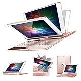 iPad Keyboard Case for iPad 2018 (6th Gen) - iPad 2017 (5th Gen) - iPad Pro 9.7 - iPad Air 2 & 1-360 Rotatable - 7 Color Backlit- Wireless Bluetooth - Smart iPad Case with Keyboard (9.7, Rose Gold)