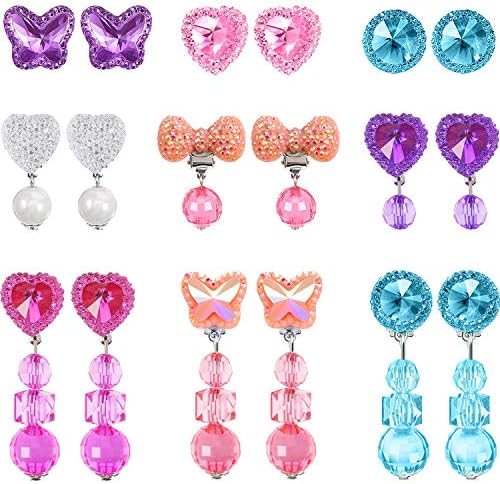 Hicarer 9 Pairs Girls Clip-on Earrings