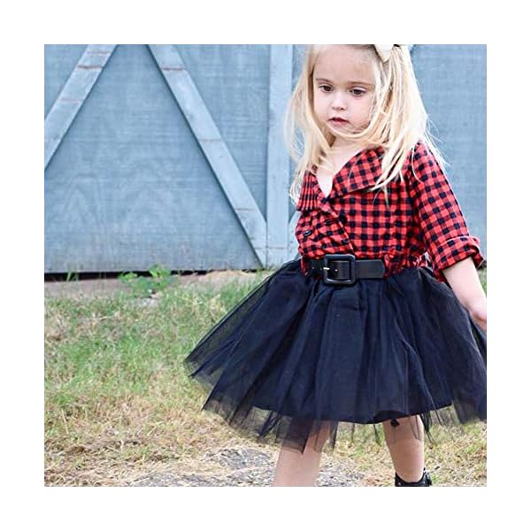 Little Baby Girl Black and White Dress Buffalo Plaid Tutu Skirt Party Princess Formal Outfit Clothes - Image 8