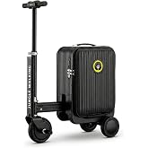 Rideable Electric Suitcase, 20-Inch Carry-On Luggage, Black | Ride Mode; Carry-On Size; Flat Indoor Use; Travel Storage; Check Airline Rules