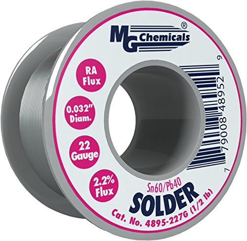 Mg chemicals 4895-227g 60/40 rosin core leaded solder, 0.032"…