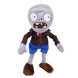 JHESAO 12" PVZ Plush Zombies Brown Coat Toys Soft