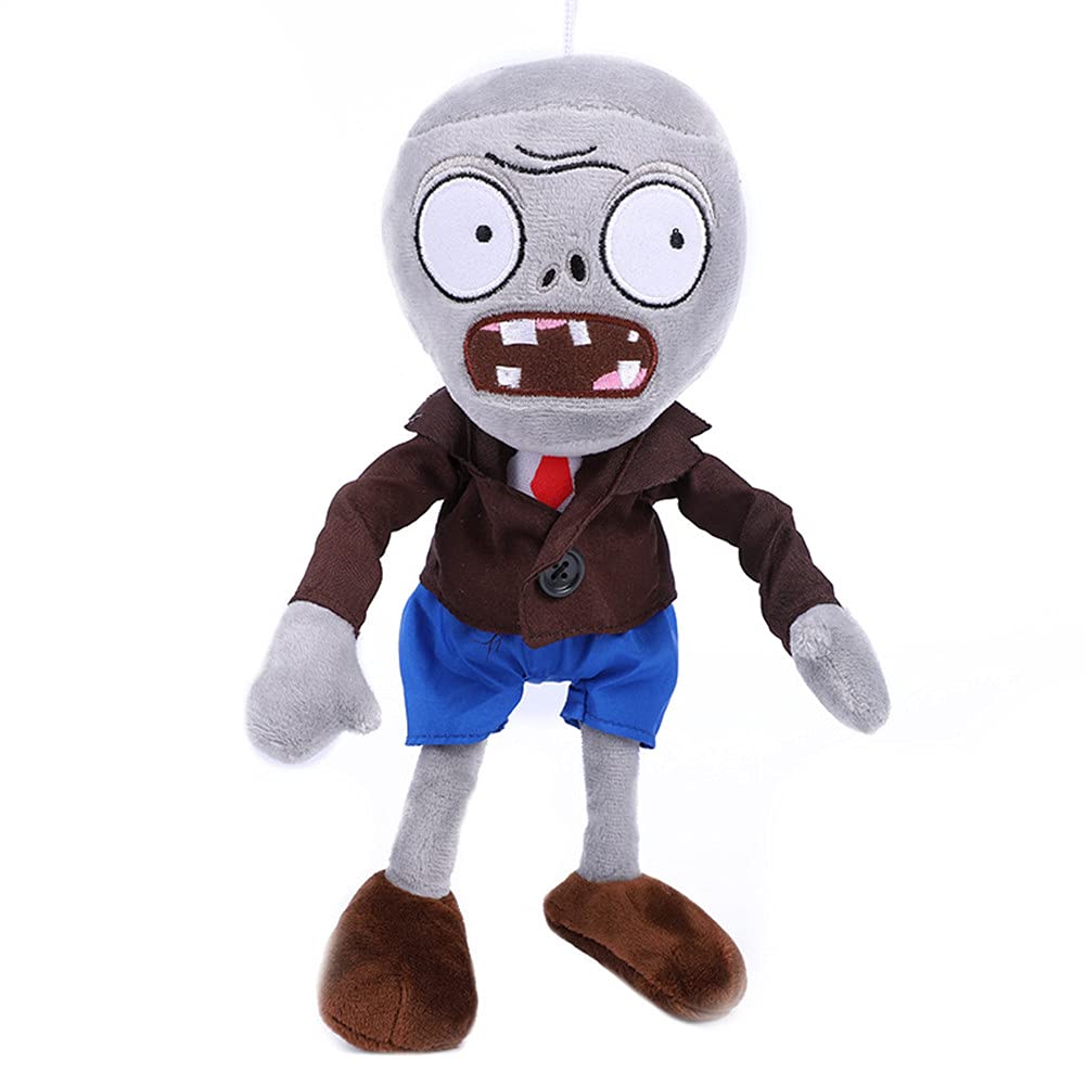 JHESAO 12" PVZ Plush Zombies Brown Coat Toys Soft